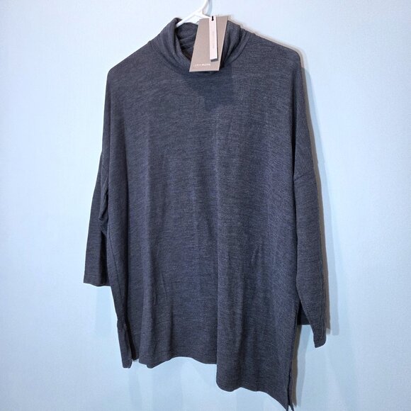 NWT Loose Fit Vero Moda Gray Cowl Neck Sweater Size L - Picture 1 of 2